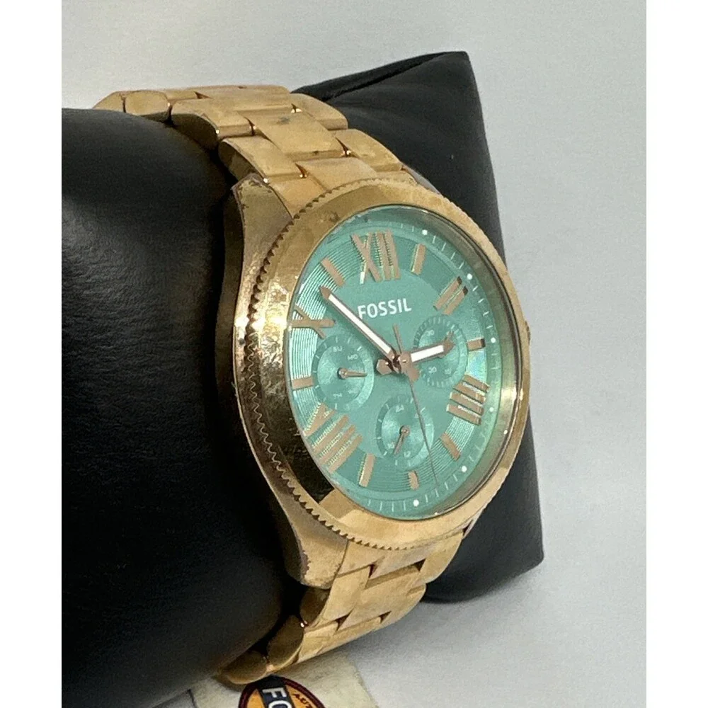Fossil Cecile AM4540 Womens Gold Stainless Steel Quartz Chronograph Watch HME577